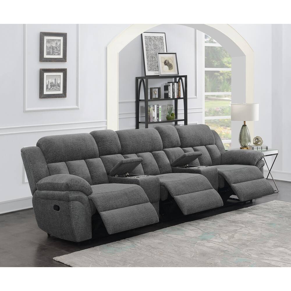 Bahrain 5-piece Upholstered Home Theater Seating Charcoal