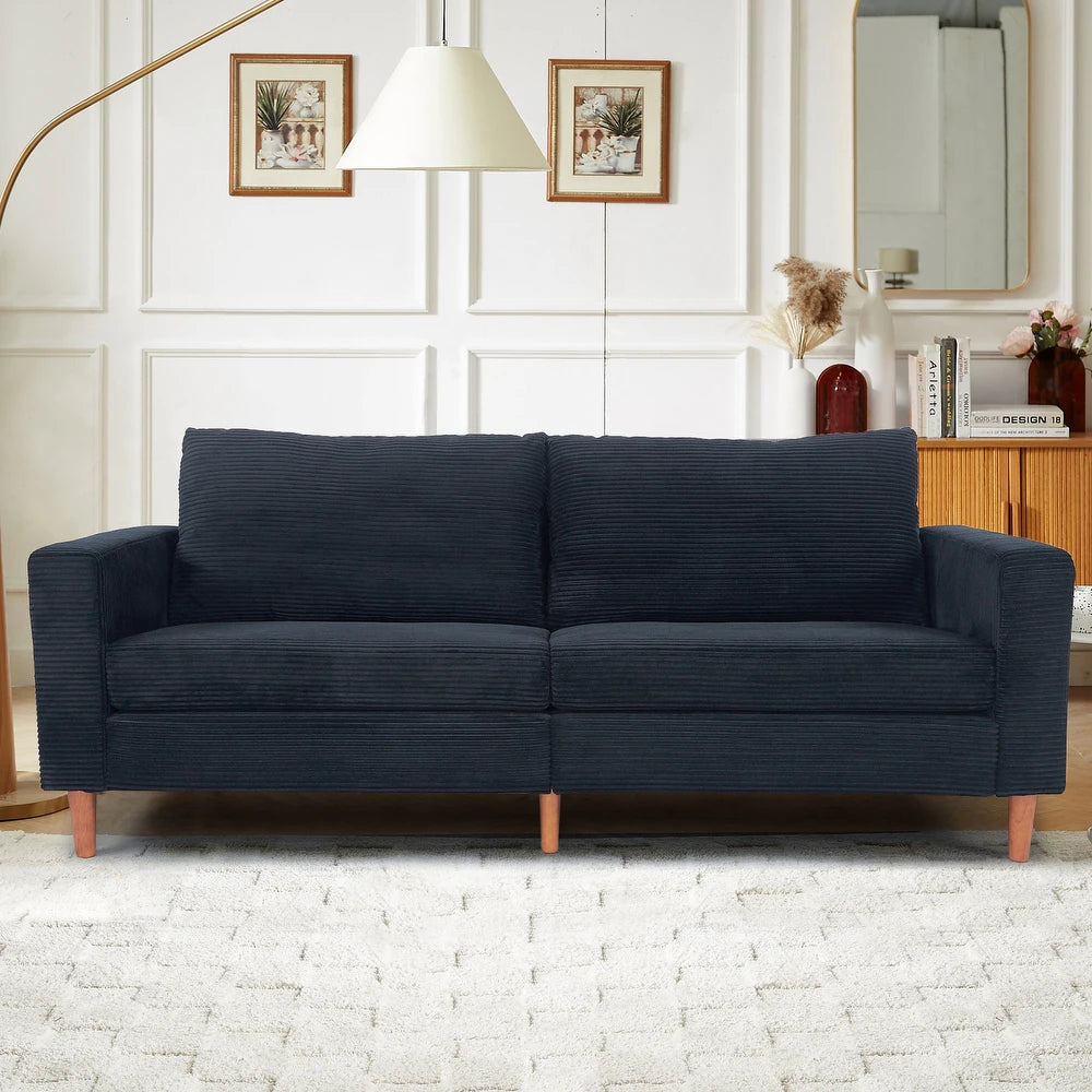 82.68 INCH Corduroy Sofa, Comfy Sofa Couch Extra Deep Seats, Corduroy Couch Mid-Century Modern Couch 3 Seater Sofa Loveseat