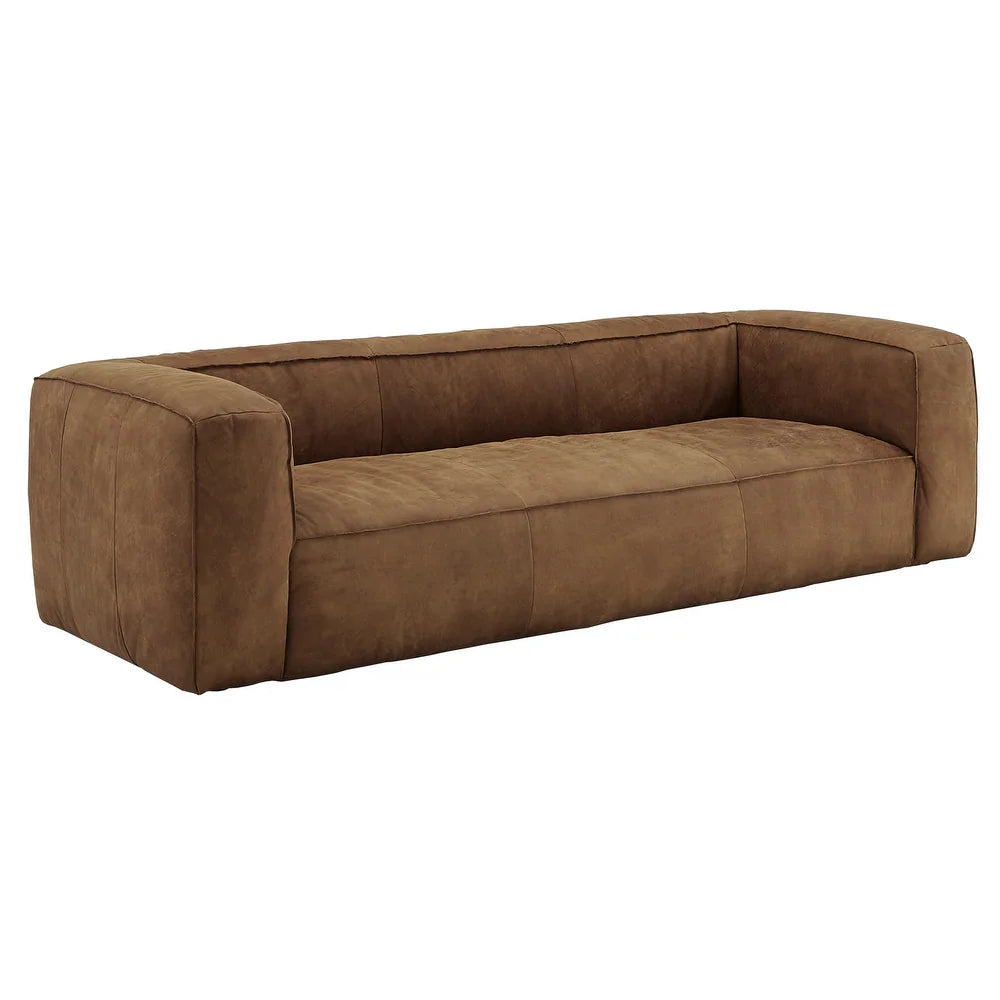 Divya Outback Tan Leather Sofa by iNSPIRE Q Modern